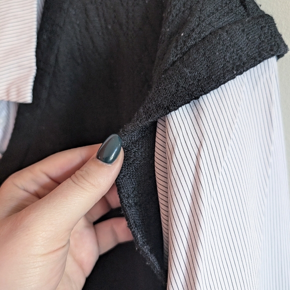 Faith and Joy Striped Blouse With Knit Vest - Picture 6 of 7